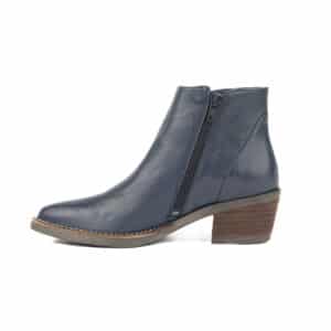 Boots les Pympren'Elles Romy cuir bleu talon foncé
