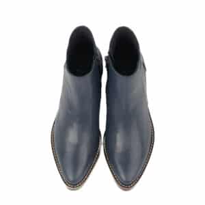 Boots les Pympren'Elles Romy cuir bleu talon foncé