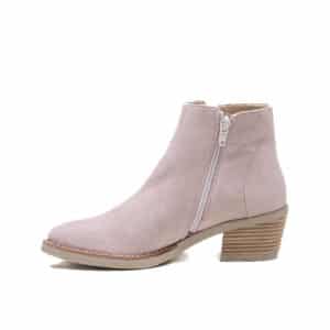 bottine-cuir-NUBUCK-rose poudré -les-pymprenelles