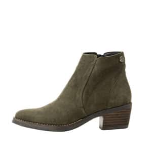 Boots les Pympren'Elles Romy Kaki talon bois foncé