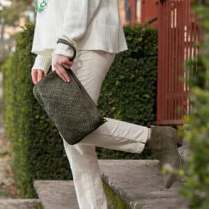 Boots les Pympren'Elles Romy Kaki talon bois foncé